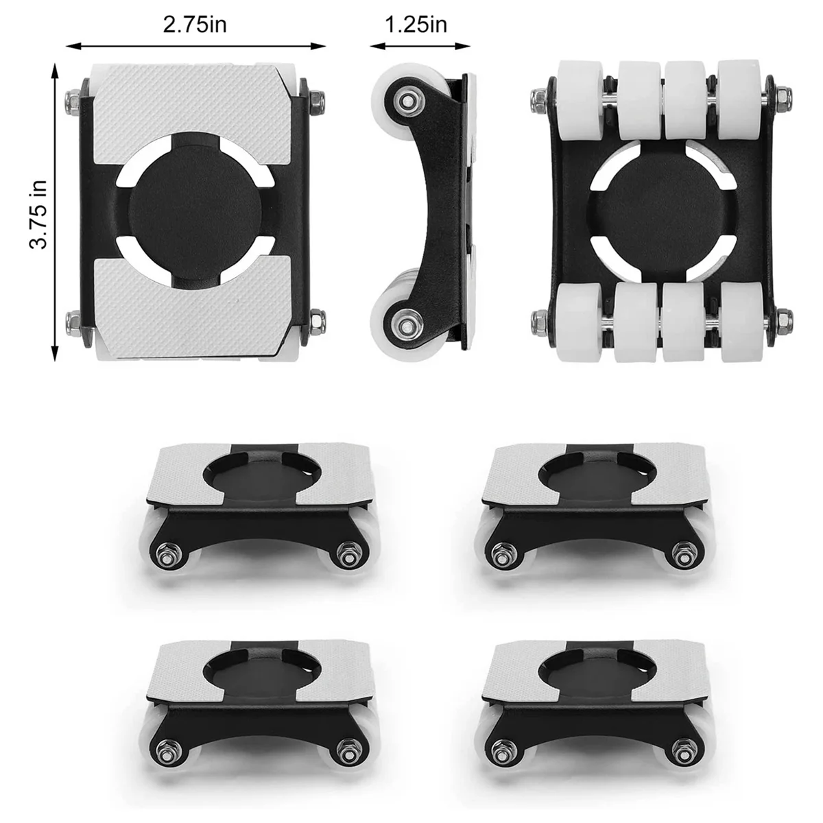 4 Pack Voor Zware Meubels Lifter Hendel 660 Lbs Laadvermogen Apparaat Roller Wielen Schuifregelaars