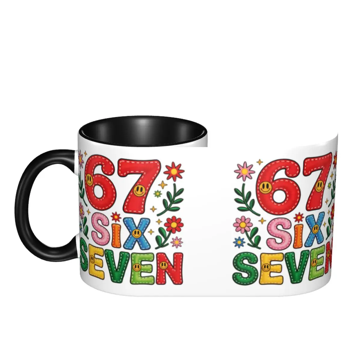 DIY 67 Funny 6-7 Christmas Meme Ceramic Mugs Customized Coffee Cup Creative Present - view 3
