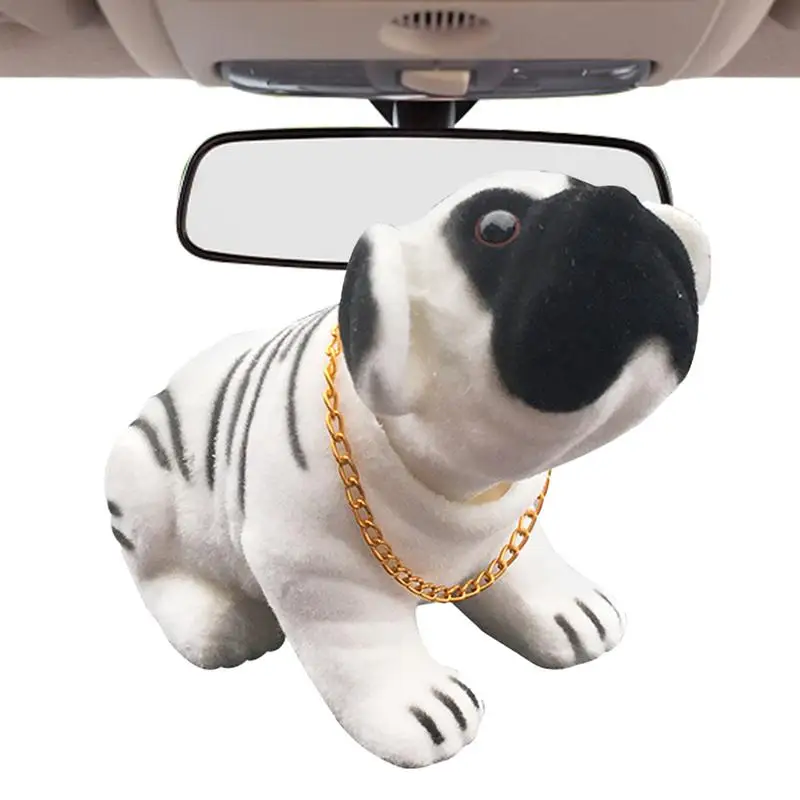 

Shaking Car Dog Doll Heads Puppy Decor Resin Dog Dashboard Crafts Simulated Nodding Dog Ornaments Flocking For Car Dashboard