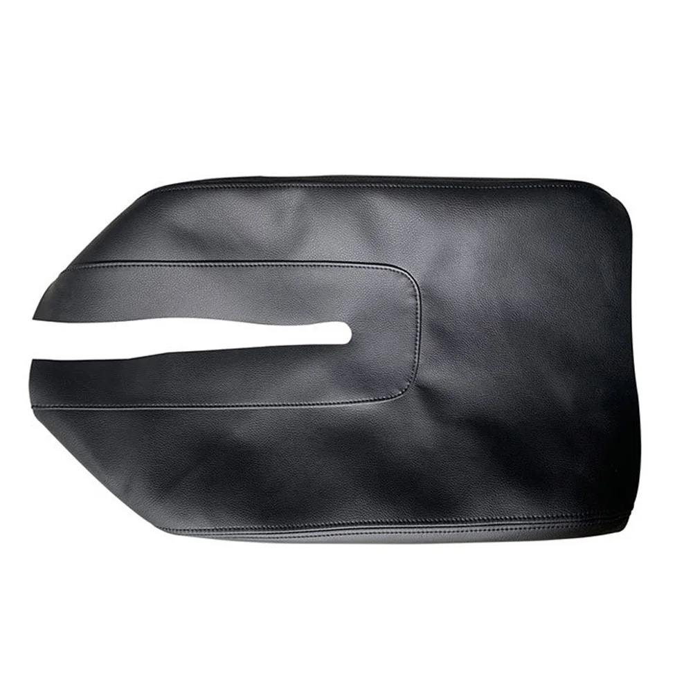 Center Console Lid Armrest Cover Skin 1* Black Center PU Microfiber Leather Parts For Toyota For Tundra 2014-21