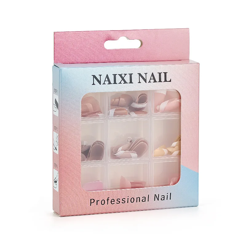 Coffret de 9 couleurs pour Nail Art, couleur Pure, Surface inje, 08 pièces, pointes pour bricolage, outils de soins des ongles