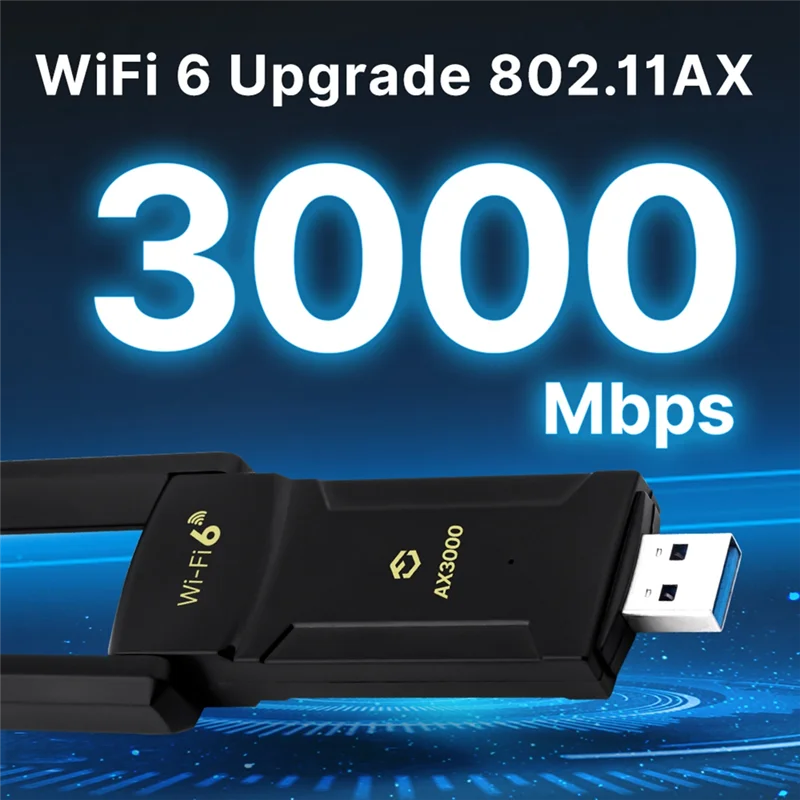 AX3000 Wifi 6E BT5.2 USB アダプタネットワークレシーバー USB3.0 トライバンド 2.4 グラム/5 グラム/6Ghz Wifi 6 ワイヤレスネットワークカード Win10/11 用
