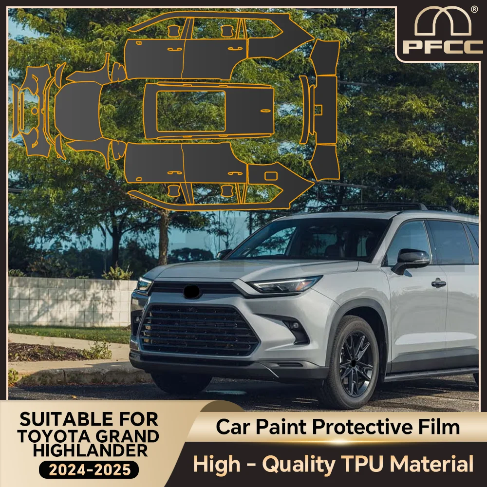 

For Toyota Grand Highlander 2024 2025 Car Body 8.5Mil TPU Paint Protection Film Anti-scratch Pre-cut PPF Bra Clear Resistant
