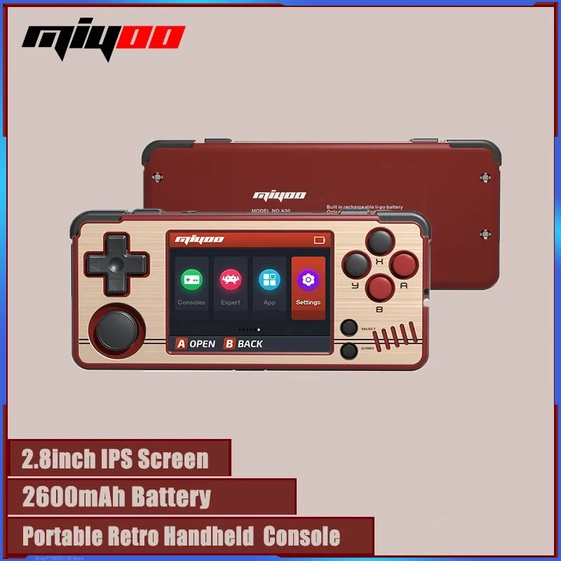 Miyoo A30 2.8-Inch Ips Hd Classic Retro Portable Handheld Game Mini Handheld Online Game Gba Retro Game Children'S Gift