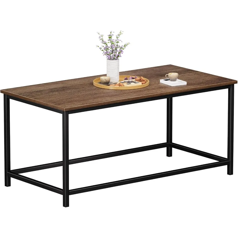 

Журнальный столик, простой современный прямоугольный центральный стол с открытым пространством, минималистичный для гостиной, домашнего офиса, промышленный коктейль