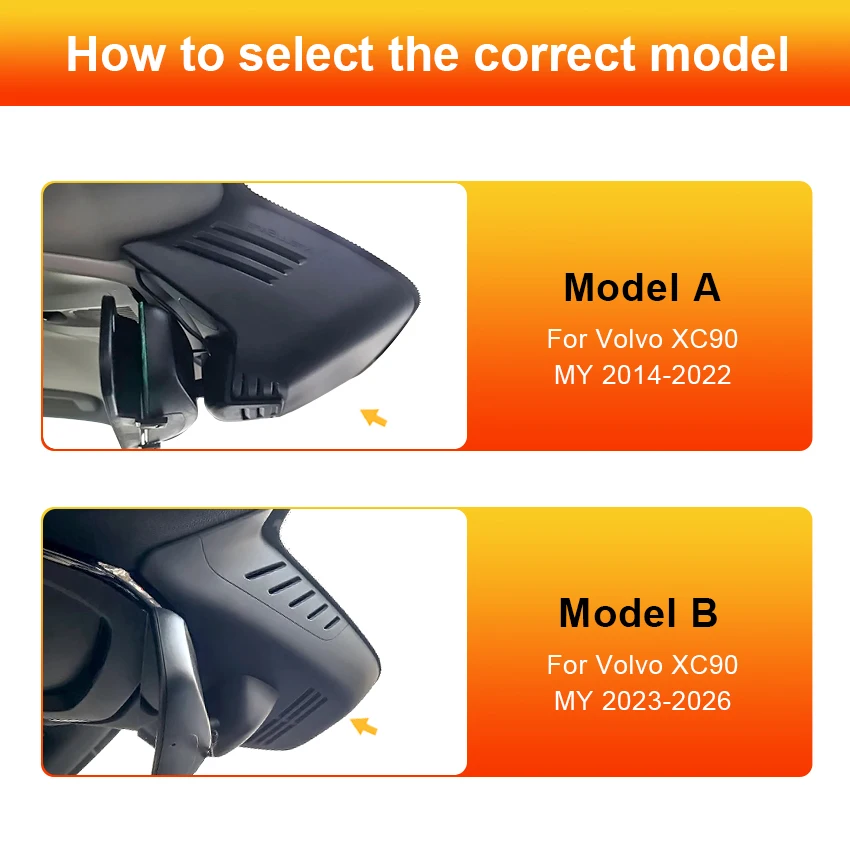 

New! 4K DashCam For Volvo XC90 2014-2026 Plug and Play Car DVR Dash Cam Driving Recorder Cameras, WiFi & APP, Car Accessorie