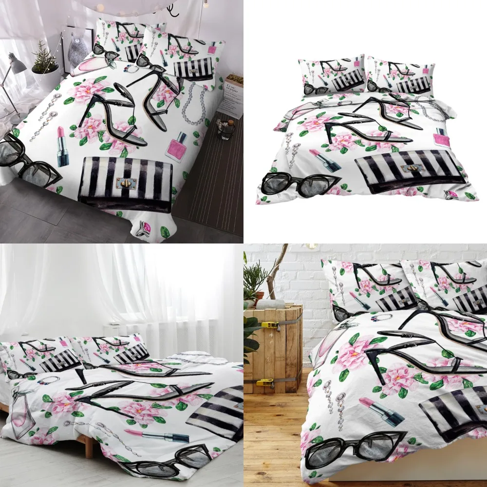 

Fashionable and Elegant Design Bedding Set - Decorative 3 Pieces Duvet Cover with 2 Pillow Shams for Family Bed Decoration