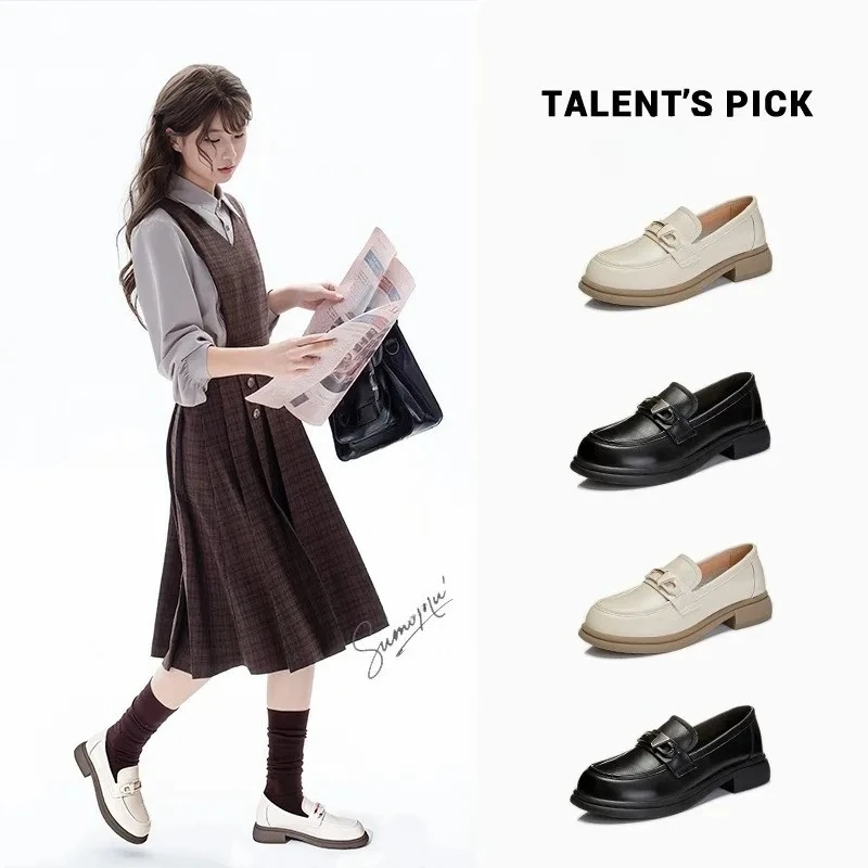 

Women's Genuine Leather Loafers Slip on Platform Soft Sole Comfortable Breathable Casual Shoes Spring 2026 New Arrival