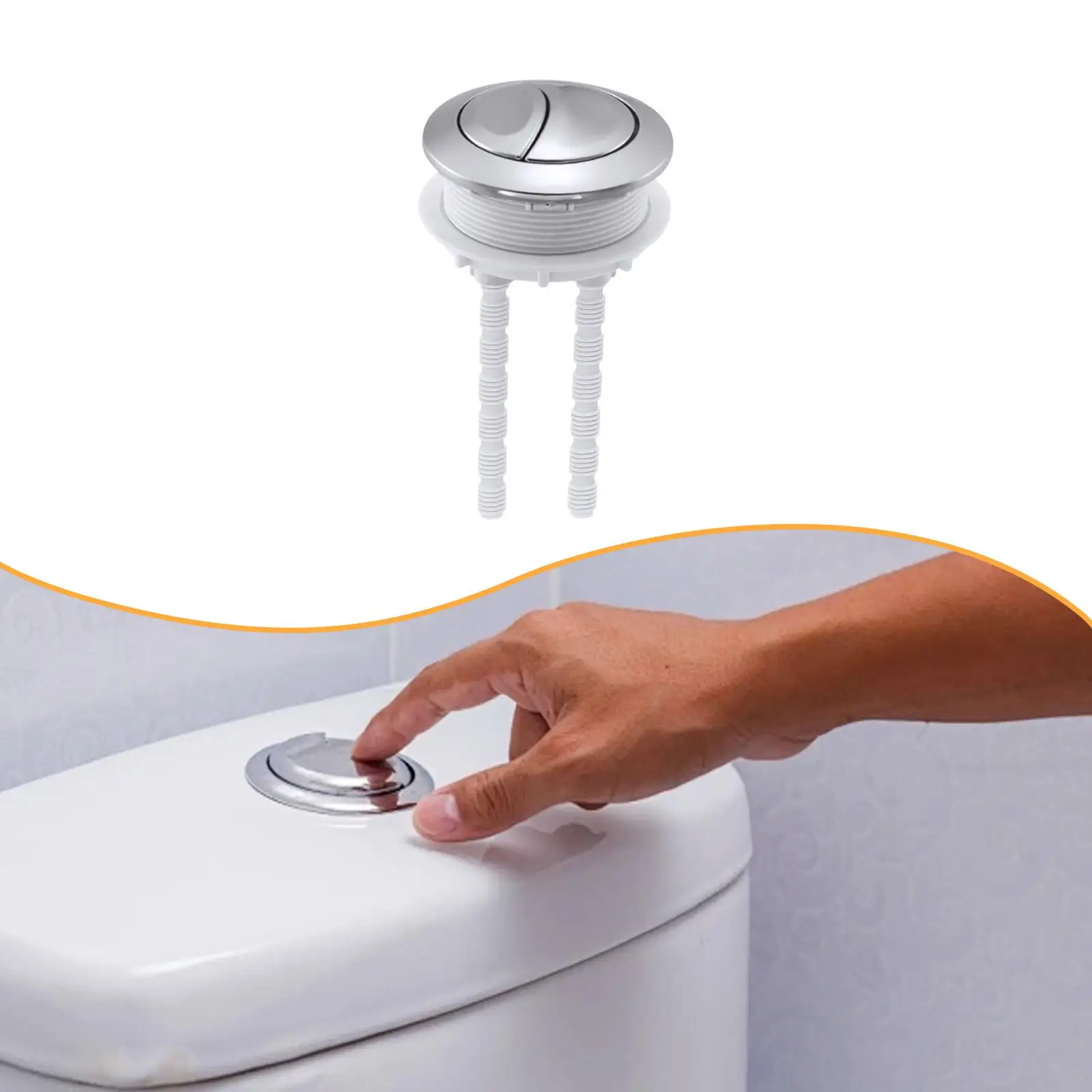 Double Push Toilet Flushing Button Round 60mm Toilet Flusher Accessories Spare Parts Toilet Tank Button for Hotel Home Restroom