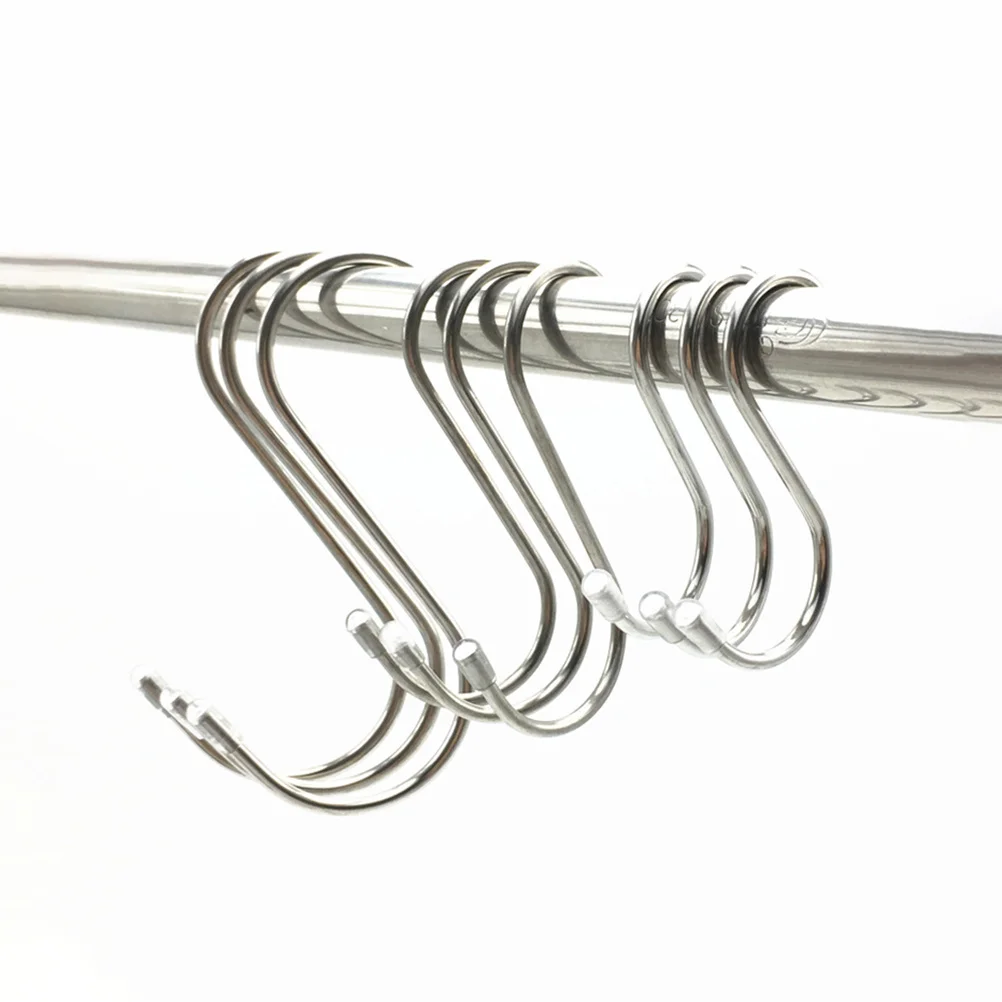 

12Pcs Stainless Steel S Shape Over Door Hooks Organizer Hangers for Bathroom Kitchen Towels Coats Bags