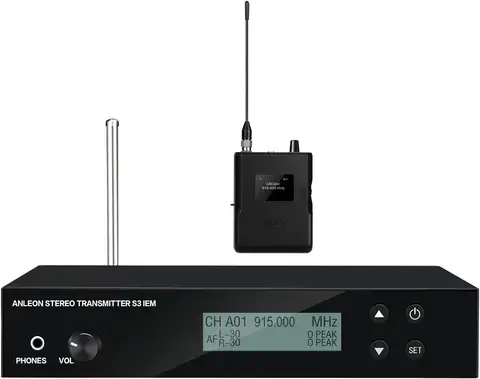 ANLEON S3D 전문가용 UHF 스테레오 무선 인이어 모니터 IEM 시스템 902-928MHz