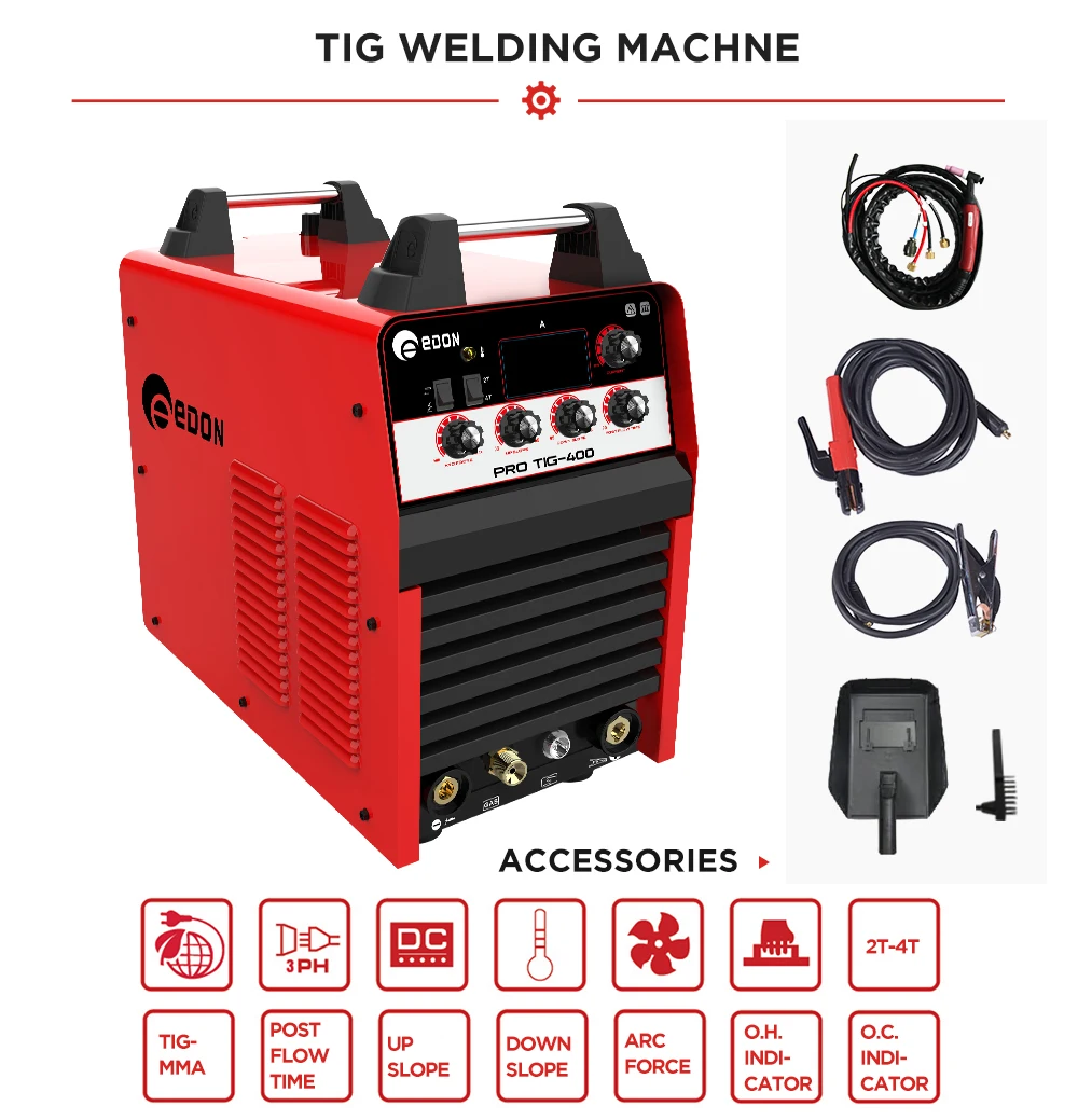 

EDON Профессиональный инверторный сварочный аппарат DC TIG-400 Apms TIG MMA WELDER