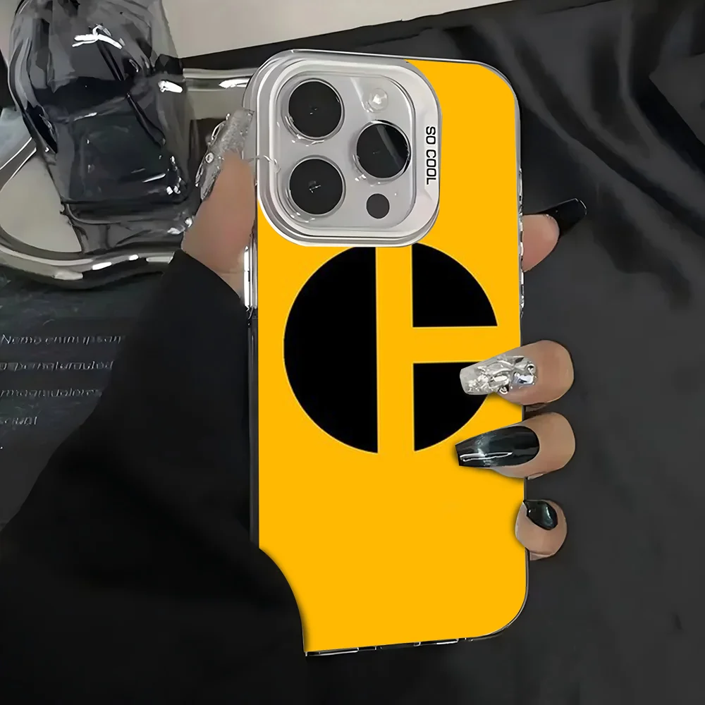 1pc Caterpillar Logo Phone Case IMD Color Silver Shell For IPhone 16 15 14 13 12 11 Pro Max Plus