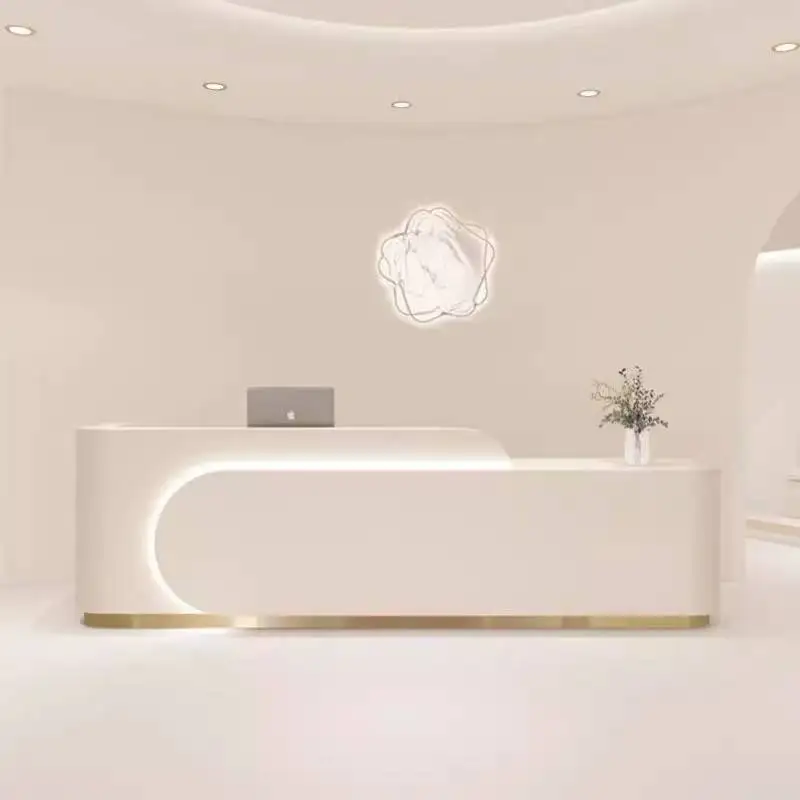 

Белые LED-ресепшн-стойки для стоматологических клиник, большие классические бизнес-ресепшн-стойки для ресторанов, кассовые стойки для клиник, мебель для ресепшн