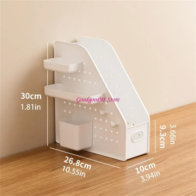 صندوق تخزين منظم المكتب مع Pegboard و Pen Cup Saceing Docting Document Stand For Home Office Management #6