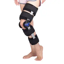 Hinged ROM Knee Brace, Adjustable Post Op Recovery Support for ACL, MCL and PCL Injury, Medical Knee Immobilizer Stabilizer