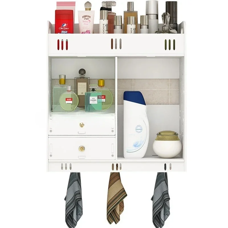 

Bathroom Cabinet 38x18x43cm Wall Mounted Bathroom Toilet Furniture Wood-Plastic Cupboard Shelf Cosmetic Storage Rack