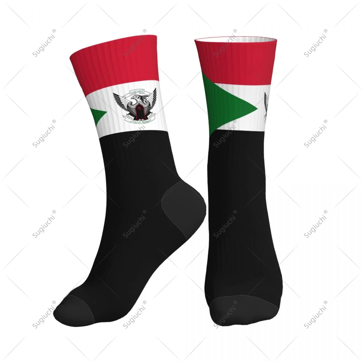 

Полиэстеровые носки до середины икры с 3D принтом флага Судана для мужчин и женщин, кавайные носки, уличные носки для скейтборда