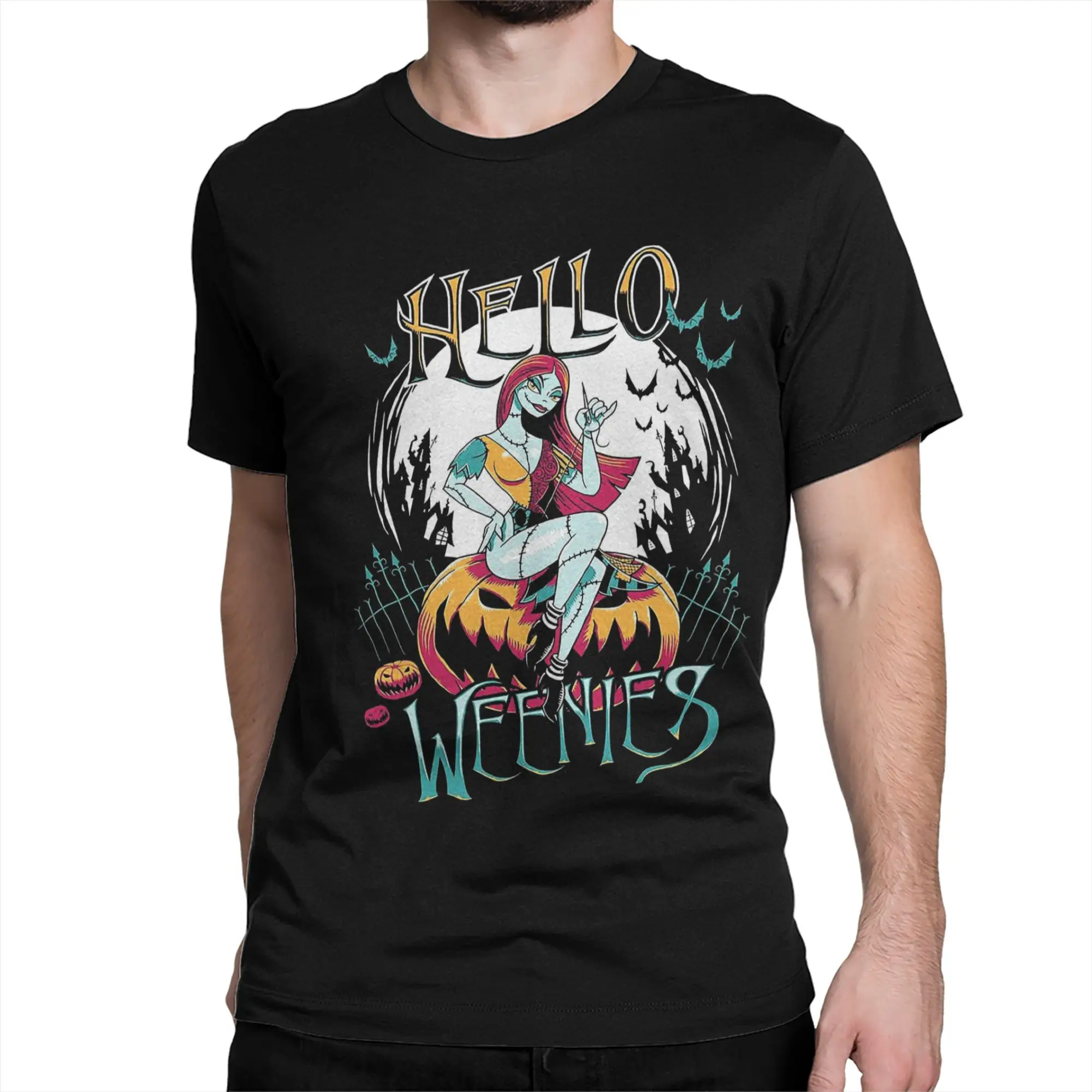 

Printed Hello Weenies The Nightmare Before Christmas T Shirt For Unisex Cotton Tee Shirt Short Sleeve Clothes