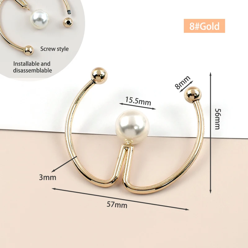 

2/5Pcs 47/50/53/57mm Metal Irregular Buckle Belt Collar Screw Hook Dress Decoration Spiral Button DIY Garment Sewing Accessories