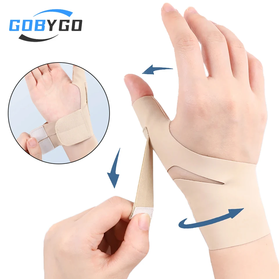 GOBYGO 1Pcs Adjustable Thumb Sleeve Tendon Protection Lightweight Breathable Non-slip Non-stuffy Wrist Protector Joint Sprain