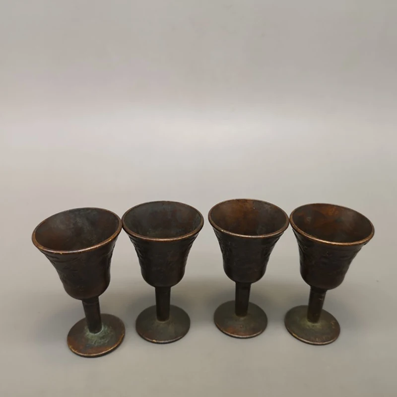 Brass and -colored glasses, home decor, handicrafts, tableware, copper wine glass ornaments