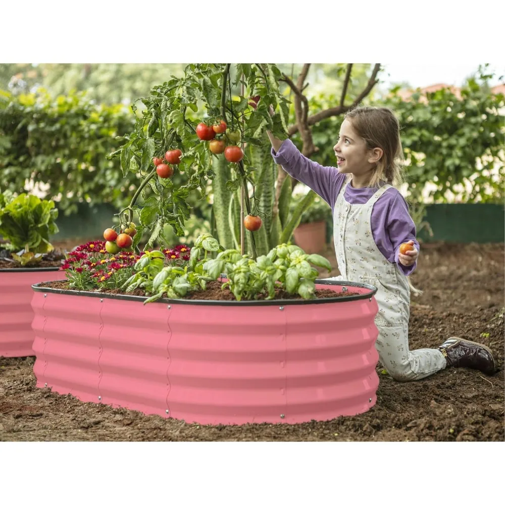 أسرة حديقة مرتفعة مجلفنة مطورة بالكامل في الهواء الطلق // 4 × 2 × 1 قدم أغطية مرتفعة لزراعة البستنة والخضروات والزهور #4