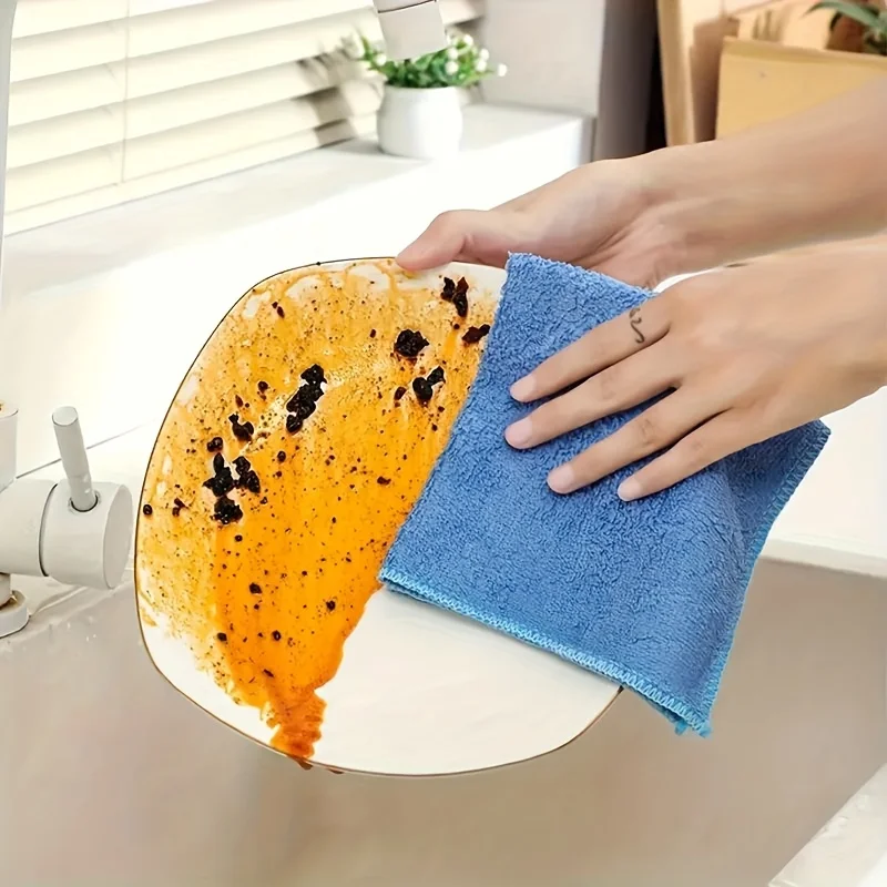 5/10/20 Microfiber Cleaning Cloth - Super Absorbent and Quick-Drying，Kitchen、Bathroom、Car、Furniture Without Traces - Durable and