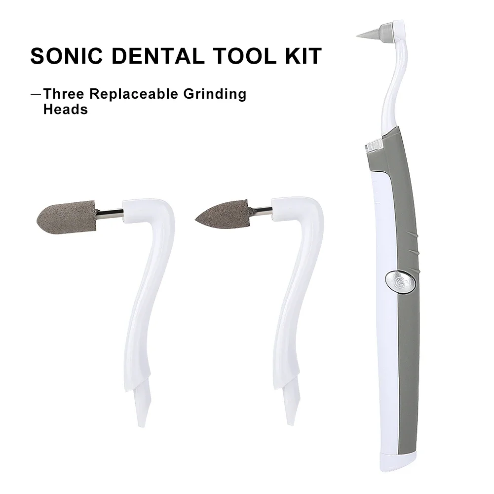 

Oral Hygiene Care Sonic Portable LED Dental Tool Kit Tooth Stain Eraser Plaque Remover 3 Heads