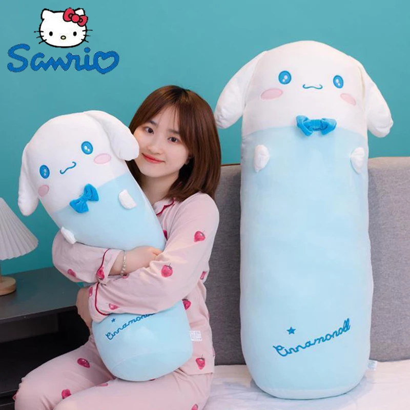 

Длинная плюшевая подушка Sanrio в стиле аниме Cinnamoroll My Melody Kuromi, милая мягкая плюшевая кровать с цилиндрической подушкой, Успокаивающая игрушка в подарок