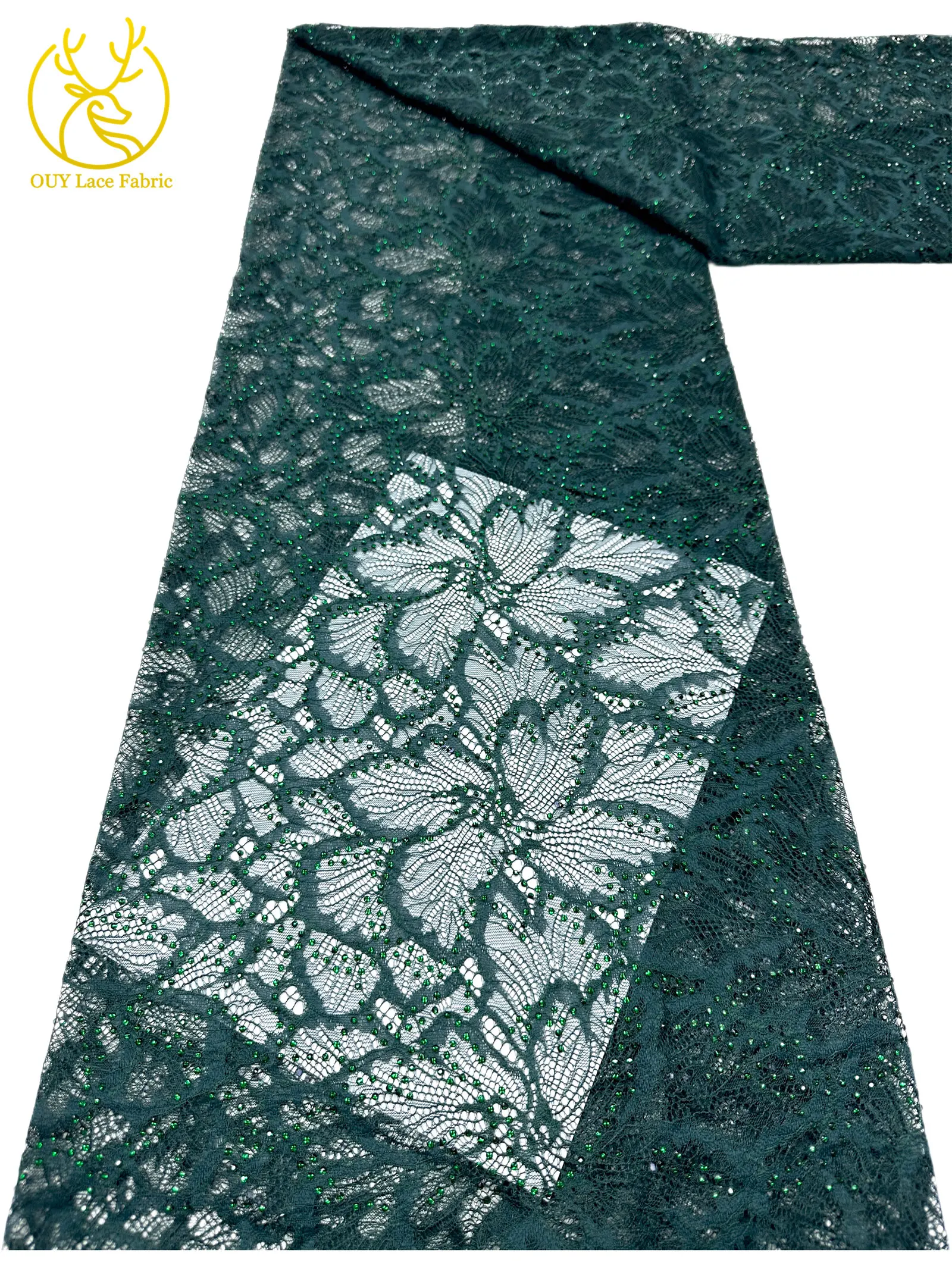 Nigerianischer Glasdiamant-Tüll-Spitzenstoff, französische Pailletten-Spitze, afrikanischer Spitzenstoff für Partykleid, Hochzeitskleid, 5 Yards – Detail 20
