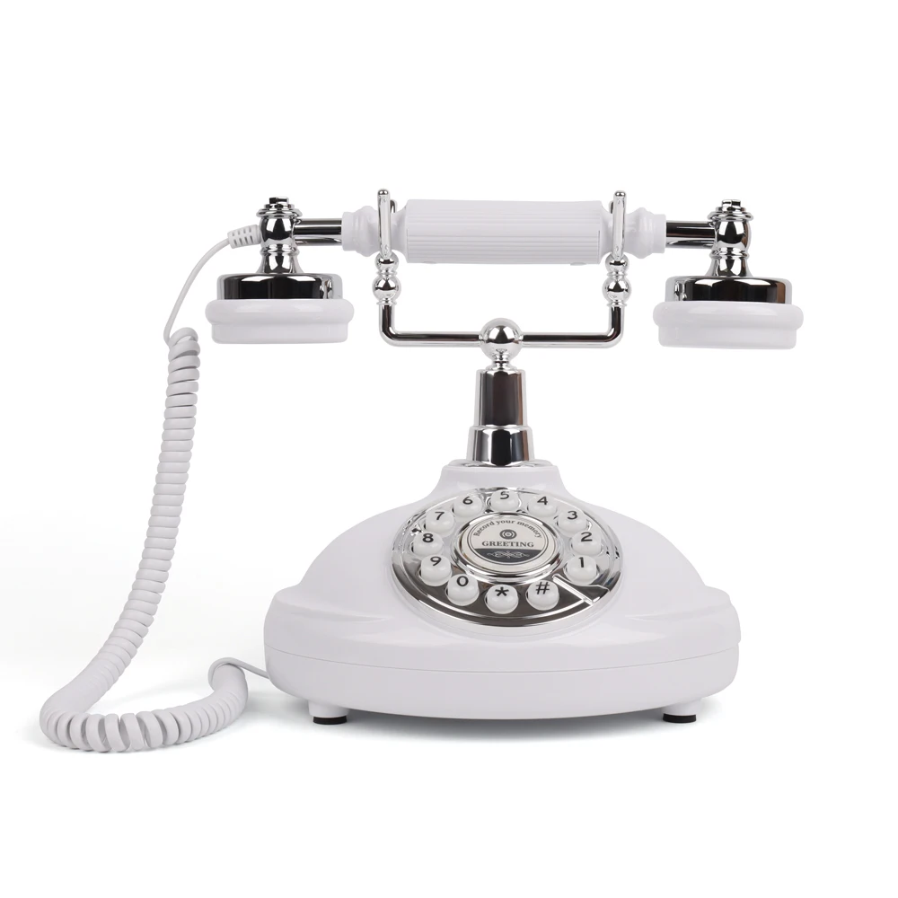 Schwarzes klassisches Retro-Telefon mit Diktiergerät, einzigartige Hochzeits-Gästebuchidee für Brautpartys, Empfang und Partys 4