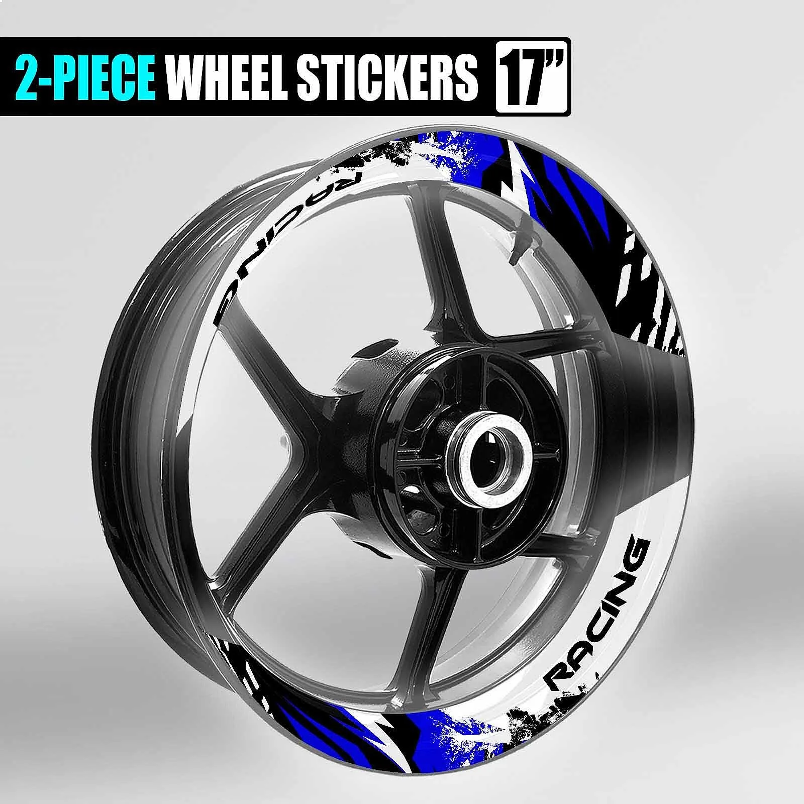 S05W Blue 2-Piece Rim Wheel Stickers Decals For Z650 2017-2026 Motorcycle Accessories