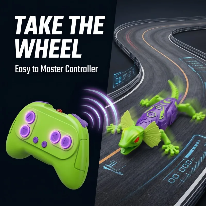 

TOPLIVING RC Wall Crawler Gecko, Glow in The Dark Lizard, Rechargeable Remote Control Robot Fun Kids Toys