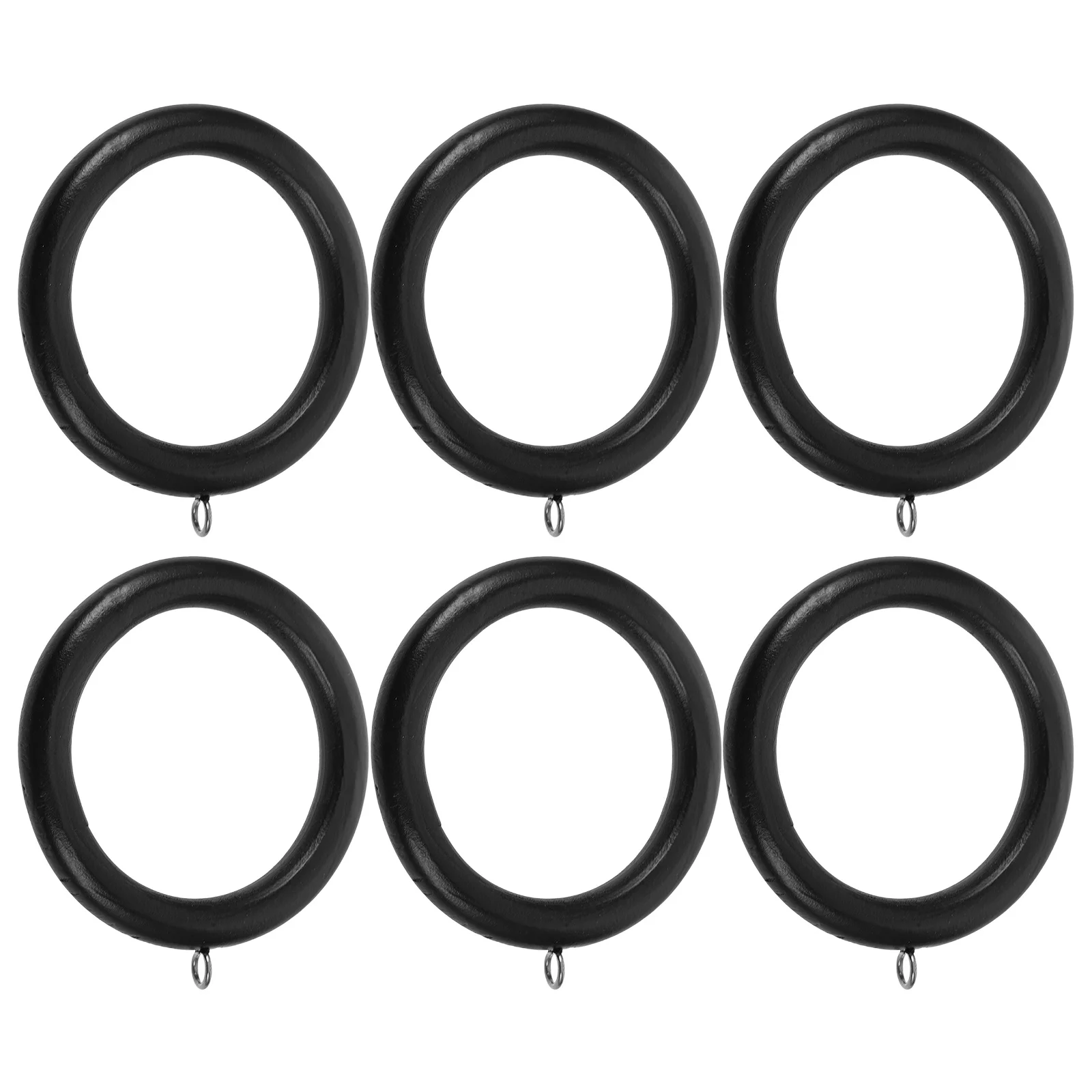 

6pcs Wooden Curtain Rings Clips Round For Roman Rods Shower Bathroom Drapery Hanging Window Ring Multipurpose Curtain