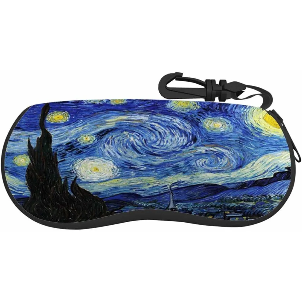 

Eyeglasses Case Night Sky Ultra Light Neoprene Sunglasses Case with Belt Clip,Soft Reading Glasses Case Women Men
