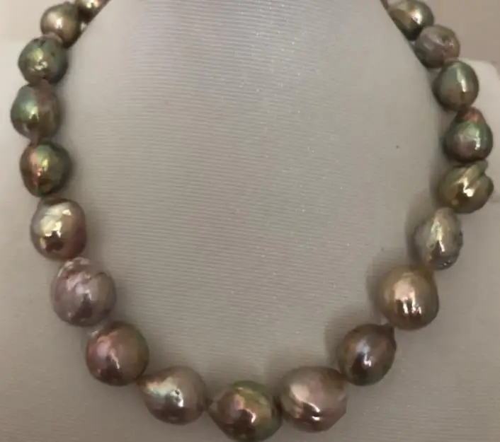 12-15mm south sea baroque multicolor pearl necklace 45cm