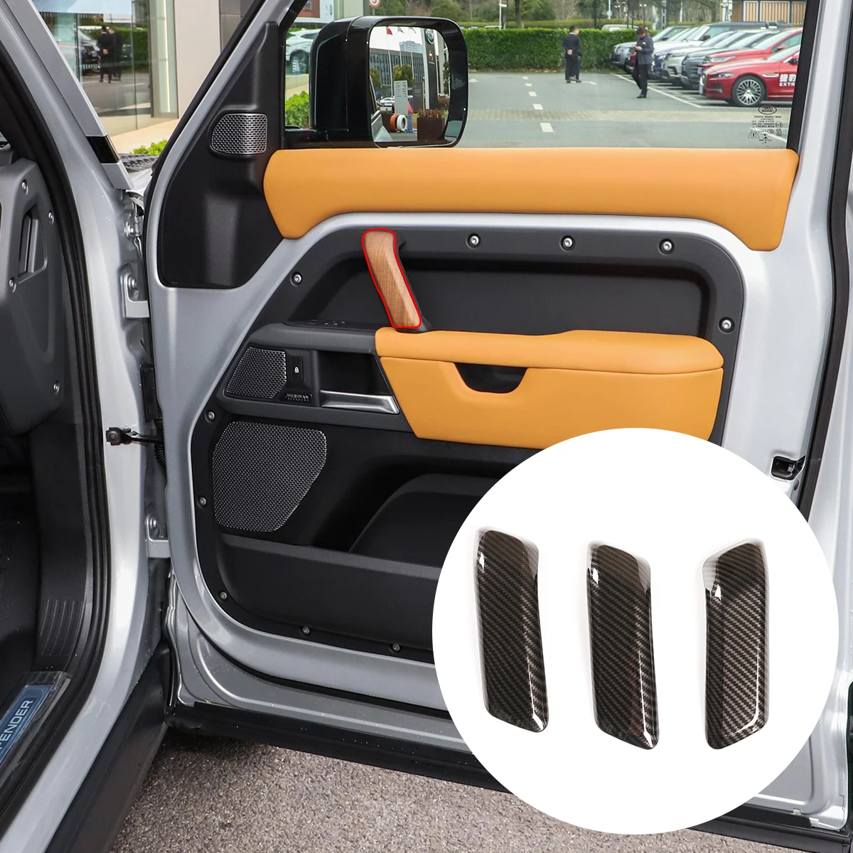 

ABS carbon fiber For Land Rover Defender 90 110 2020-2024 Car door handle cover sticker accessories (High-end version)