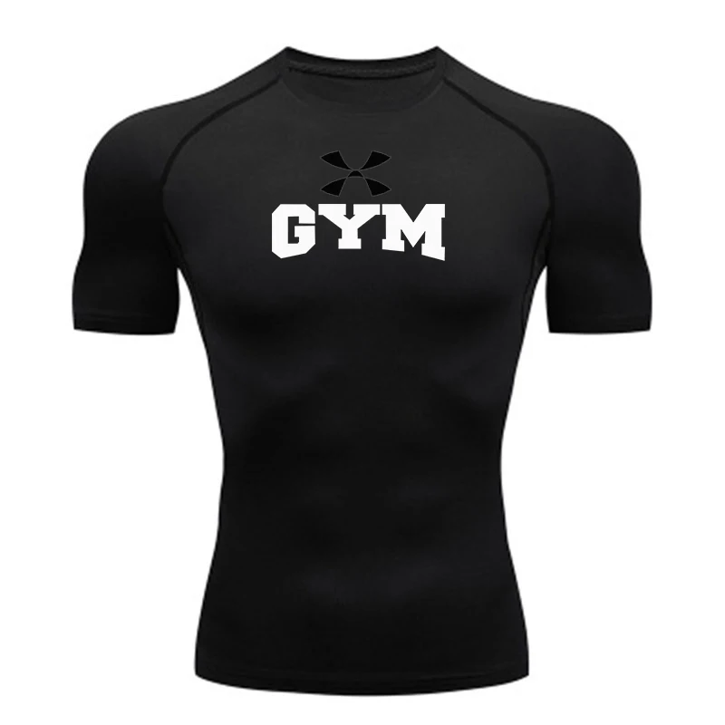 

Multi-functional Compression T-Shirt for Men Summer Sportswear Running Elastic Quick Dry Sport Tops Tees Athletic Gym Workout