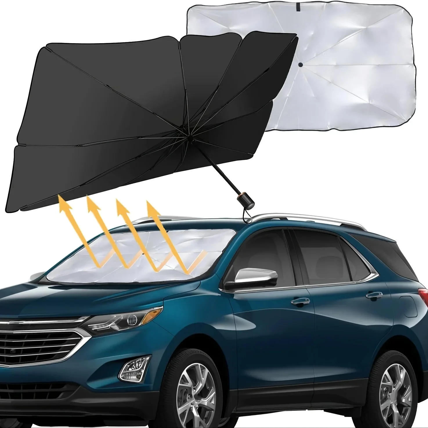 Car Sunshade Umbrella Car Sunshade Retractable Sunscreen Heat Insulation Front Windshield Parasol Car Interior Protection