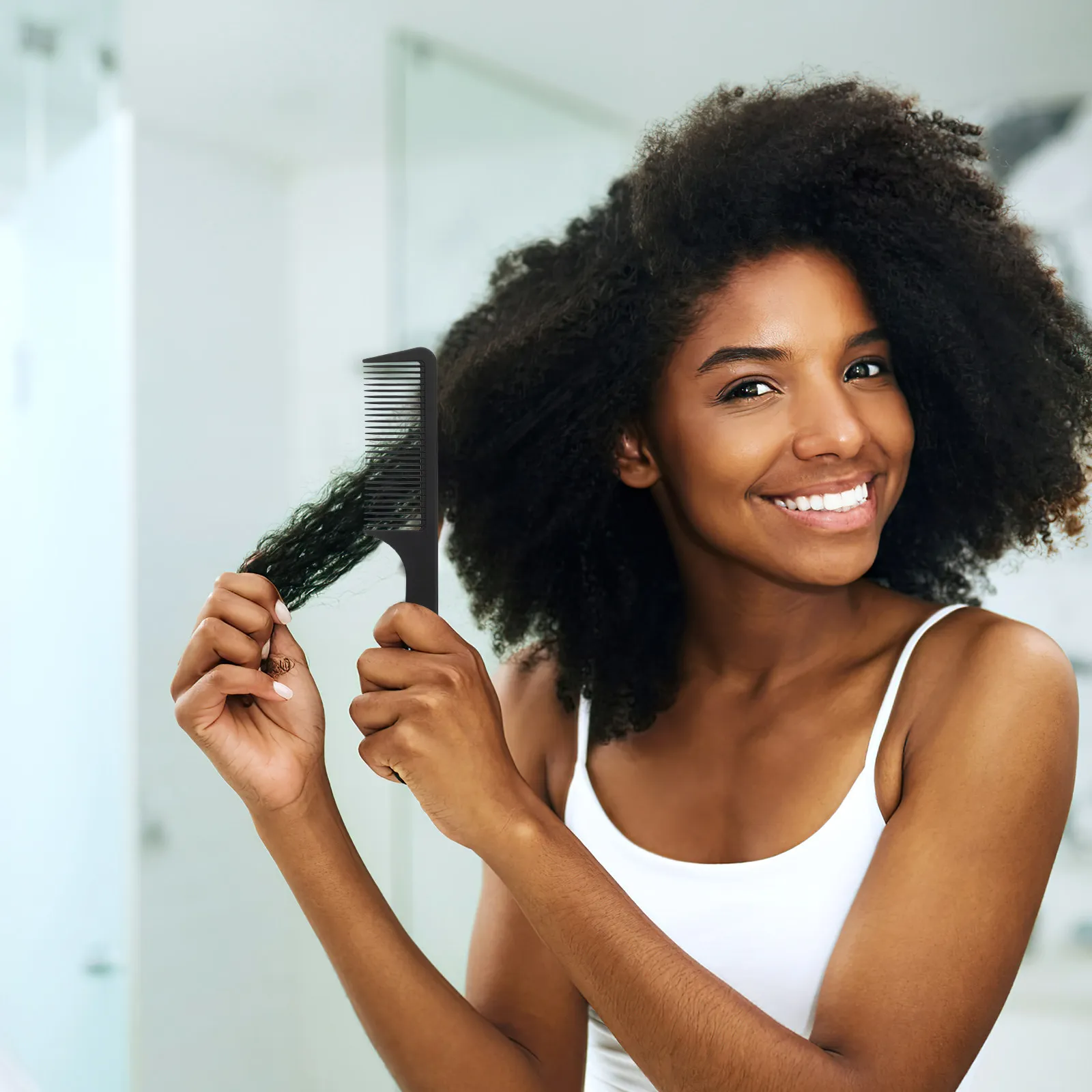 

1Set Detangling Comb Set Anti-Static Fine Wide Tooth Pointed Tail Combs for Smooth Hair Straight Curly Salon Home Use Hair