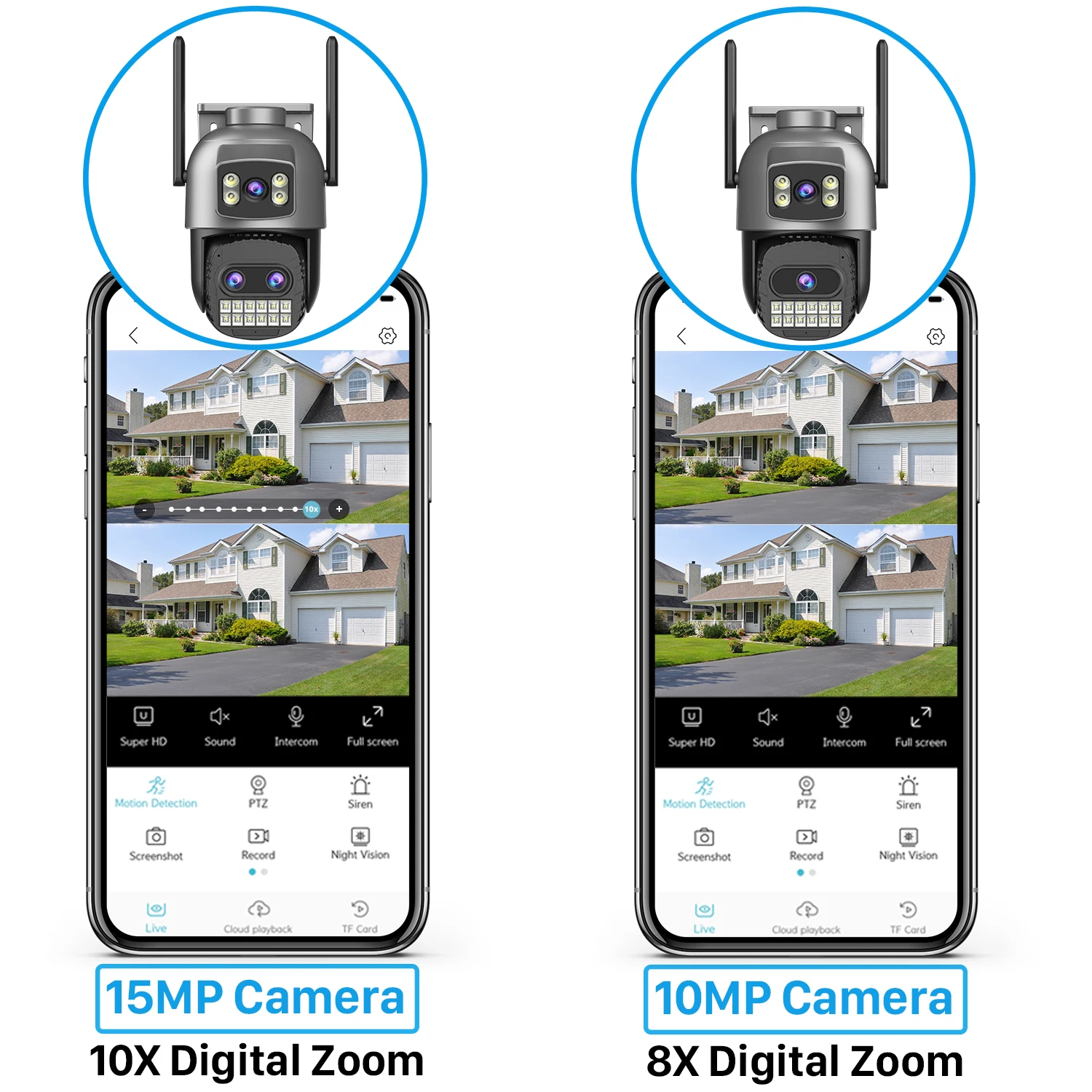 Imagem -03 - Câmara Ptz Wifi 6k 15mp para Exterior Zoom de 10x Vigilância com Três Lentes e Ecrã Duplo Câmara de Vigilância 10mp Lente Dupla Proteção de Segurança Câmara de Vigilância de Seguimento Automático