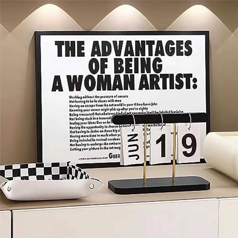 Calendario perpetuo con tapa diaria para escritorio, decoración de escritorio de oficina reutilizable, accesorios para el hogar, accesorios de fotografía, duradero, negro