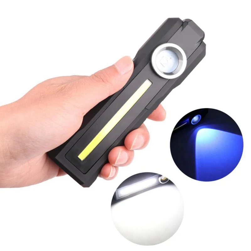 Rechargeable LED Work Light,UV Flashlight With Magnetic Stand Rotate,Inspection Light For Car Repair,For Camping,Et