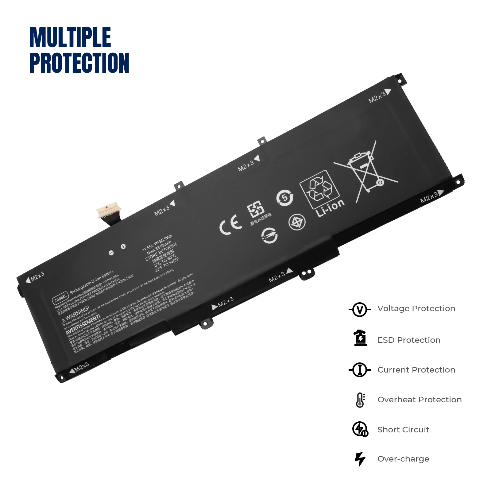 YOOFAN 7XINbox ZG06XL Laptop Battery 11.55V 8310mAh For HP ZBook Studio X360 G5 G52ZC59EA G52ZC61E G52ZC62EA EliteBook 1050 G1