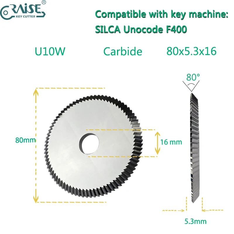 Locksmith Tools Milling Cutter U10W Compatible With SILCA UNOCODE F400 Electronic Key Machien cut flat vehicle /residential keys