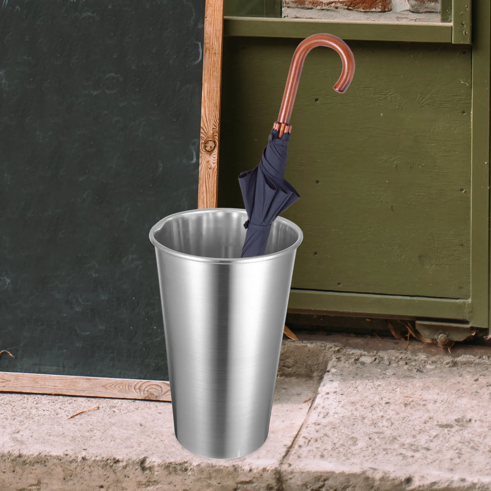 

1pc Aluminum Umbrella Stand Leakproof Large Capacity Space-Saving Stylish Entryway Organizer Walking Stick Holder Home