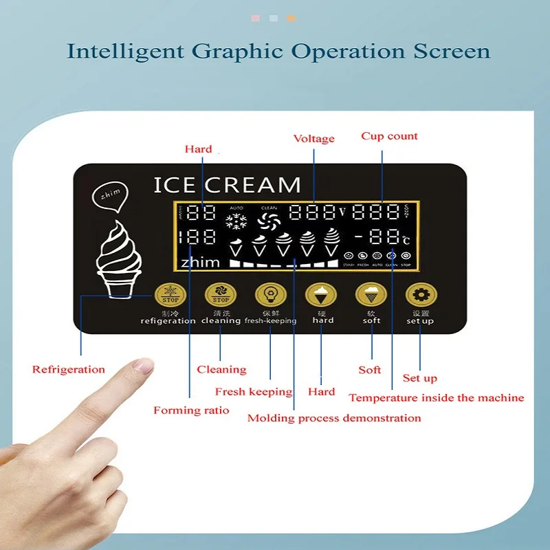 Машина для мягкого мороженого Настольные машины для мороженого Торговый автомат для десертного мороженого из нержавеющей стали Коммерческий