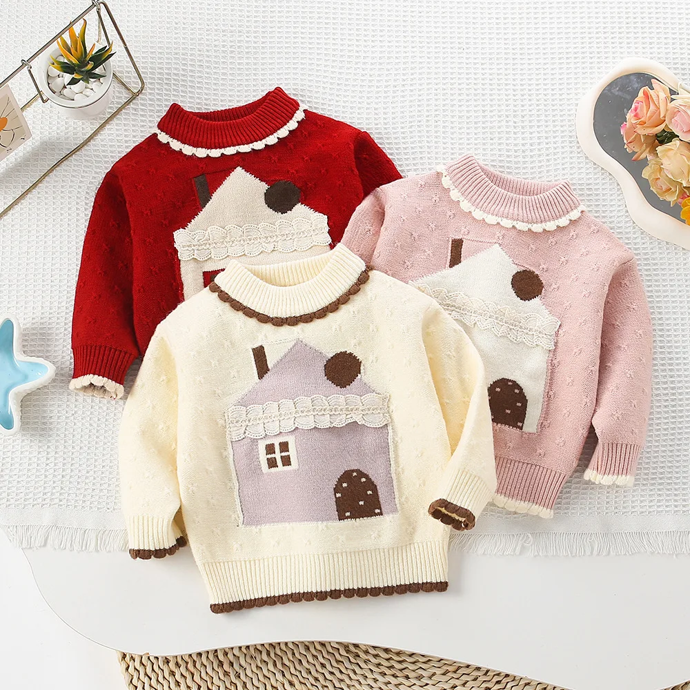 

Girls Knitted Sweaters Spring Autumn 2025 Children Woolen Jersey Clothing Tops For Baby Pullover Sweater Kids Cute Outerwear 6Y