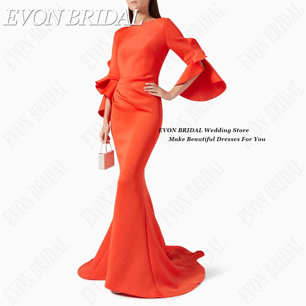 EVON BRIDAL Elegant Mermaid Celebrity Evening Gowns 2024 Dubai Woman Satin vestidos de ocasião Formal Occasion Dresses Custom